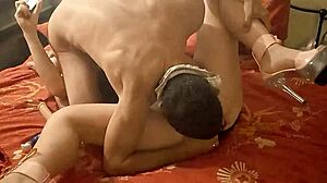 white slut in black dress gets fucked doggystyle with blowjob and rimming pov 😈