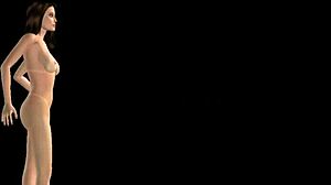 Animated 3D Cartoon Girl Poses Sexily In Many Positions. Hentai Fetish With Cartoon Anime Beauty.