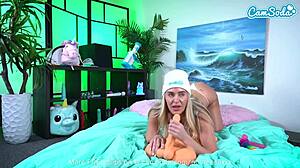 Big booty blonde fucks her wet pussy with a huge dildo on camsoda