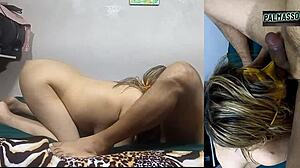 stepbrother cums accidentally while i put condom on with mouth