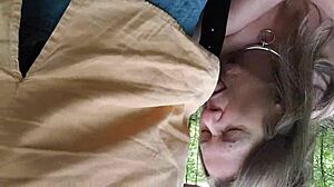 Female slave endures bdsm in forest