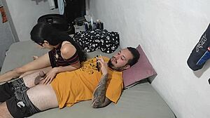 my girlfriend's latina neighbor agrees to quick blowjob