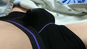 Japanese Guy Cums in Underwear Strokes for More
