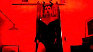 The teen witch rides and fingers in halloween lingerie