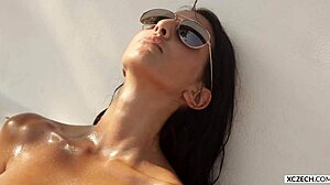 Petra Red In Wet Oiled Photography Session