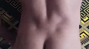 light skinned nigerian guy with big dick wanks and humps ass