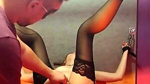 angel orgasm tied up in bondage fucking