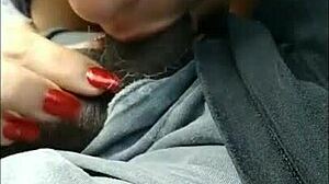 yo, check this crazy latina giving head in the car! 🔥