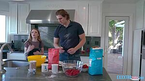 Madi collins and michael swayze share cake