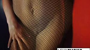 Blonde babe rams giant black toy in ass