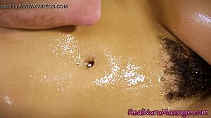 Brunette masseuse gets slammed hard during nuru massage session. Watch her take it all!