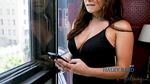 Keisha Grey And Haley Reed's Hot Lesbian Sex Interrupted By Text?