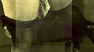 Vintage nostalgia explores retro group scenes with antique elements and threesome dynamics