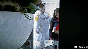 hot teen cosplay queens share in foursome