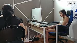 In the office, taboo lesbian sex unfolds on feb 15 2024.