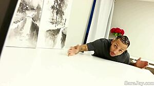 Yo, watch Sara Jay drain that big cock for a raise! 💦