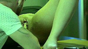 Blonde Prostitute Commands Doorman to Suck Her Pussy