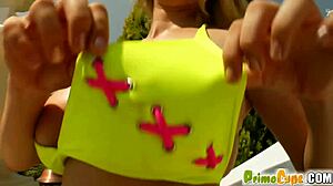 Prime Cups Girl Fucks Pussy with Dildo