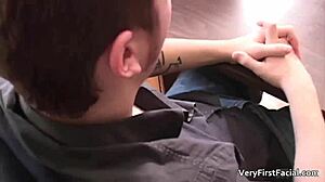 Cute Face Blond Twink Drew Gives Gay Sex with Facial