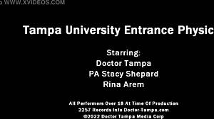 Doctor-tampa.com视频,黑美人Rina Arems进行激烈的妇科检查。