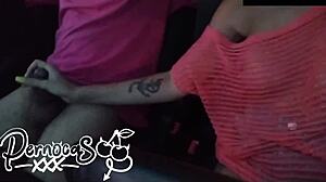 passenger calls me senhora, so i show my new pussy to him in the car