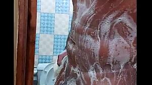 Shower scene in gay bathing video