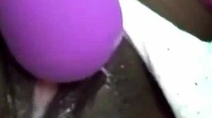 The ebony and her vibrator session