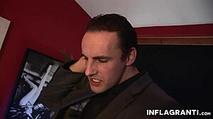 European tattooed blonde student babe with piercing in heels gets fingered and doggystyle fucked from behind