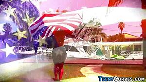 Booty Teen 18+ Rides Monster Cock Outdoors with Bubble Butt.