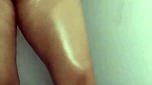 mature mom relaxes alone with homemade massage