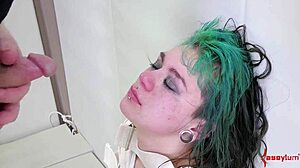 The humiliated teen says 'pump my ass harder in this bondage'