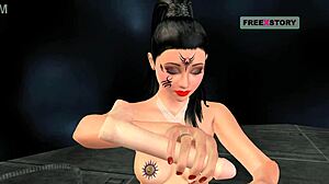 Watch this animated Indian girl in various sex poses, masturbating with a banana?