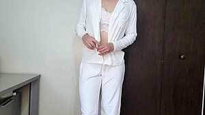 lingerie dildo fuck ass closeup homemade pov