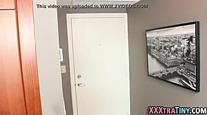 Watch This Teeny Skank Get A Facial After Intense Blowjob And Handjob On Her Small Tits!