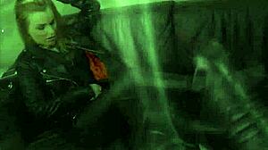 Dude, check this rock chick in leather pants and biker jacket! So hot!