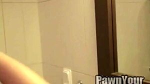 amateur couple’s steamy sextape captures raw shower action with cumshot.