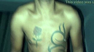 That horny guy bounced wildly on my cock after the party, taking it bareback rough.