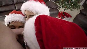 Teen group orgy in tub with blowjobs at christmas party