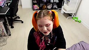 Redhead Cutie Gives Intense BLOWJOB