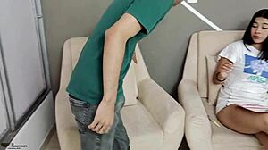 Latina Amateur Fixes Relationship By Fucking Stepsister With Monster Cock And Cumming On Her Natural Tits