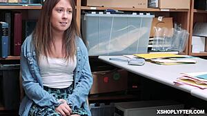 officer alex brung cutie dania to the back for questionin bout shopliftin