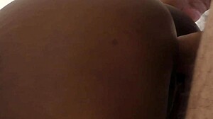 Hey, this interracial amateur ebony gets doggystyle and creampie. So hot!