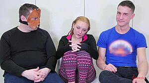 Blonde Teen 18+ Bound in Snow for Rough Anal and Ass to Mouth Action