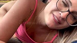 Blonde with big ass gives deepthroat to Uber driver in traffic.