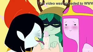 Watch an extremely vulgar scene of Finn the fox and all the characters having their wild birthday orgy in the cartoon Adventure Time