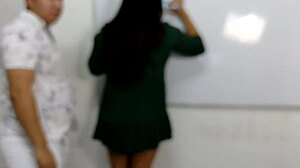 Teacher teaches anatomy with sex and swallows semen 😈