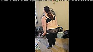 Bbw Brunette Teases And Rips Clothes In Solo Dance