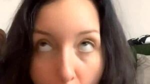 Wet pussy riding dildo with big clit exposed