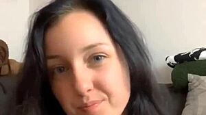 Wet pussy riding dildo with big clit exposed