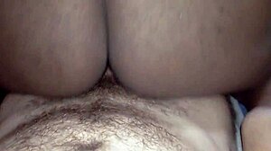 I climb on top of my partner with his monster cock and milk him without moving, our interracial couple session getting horny and cum-filled
